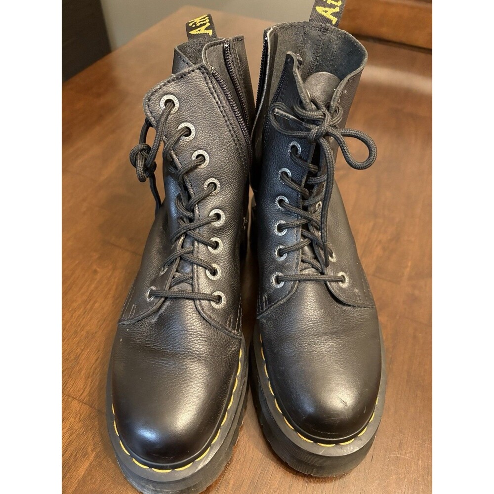 Dr. Martens Jadon Platform Leather Women's Boot - Black Polished Smooth,... - Picture 11 of 14
